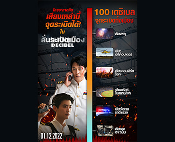 หายนะเสียงเชียร์บอล จุดระเบิดทั้งเมืองครั้งมหึมา เปิดโผเส้นตาย 100 เดซิเบล ระวังให้ดี หยุดมันให้ได้ “Decibel ลั่นระเบิดเมือง” 1 ธันวาคม ในโรงภาพยนตร์